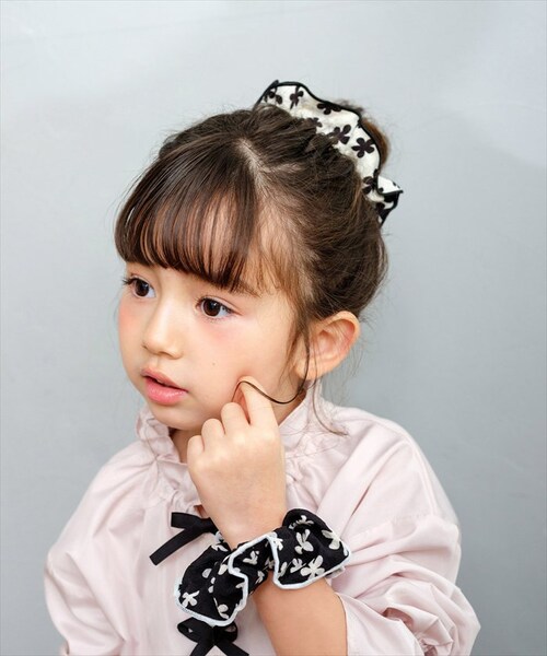 ブラック Rora シュシュ キッズ 通販 ローラ ドナ 髪飾り お団子 ヘアゴム ポニーテール 女の子 子供 子ども こども フォーマル 大人っぽい 上品 入園式 卒園式 入学式 卒業式 ピアノ発表_4