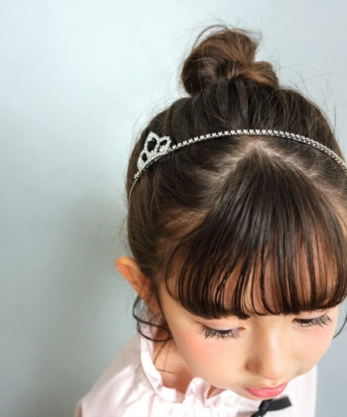 シルバー Rora カチューシャ 通販 ヘアアクセサリー 髪飾り ヘッドドレス 子供 女の子 可愛い おしゃれ シルバー キラキラ 王冠 ラインストーン 発表会 入園式 卒園式 入学式 子ども用アクセ_4