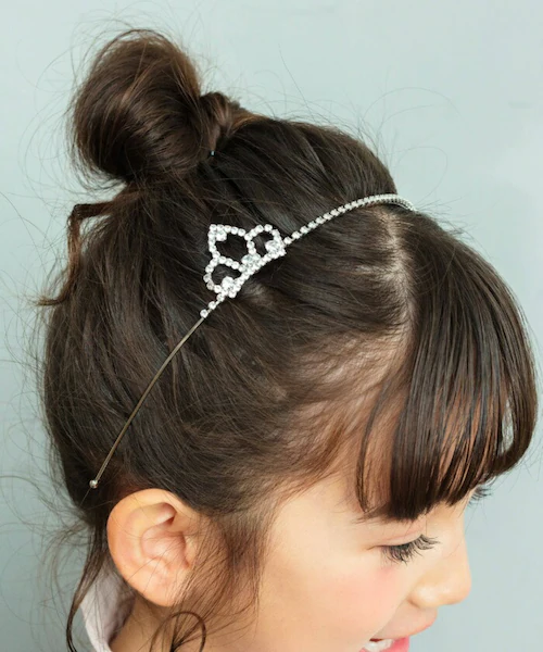 シルバー Rora カチューシャ 通販 ヘアアクセサリー 髪飾り ヘッドドレス 子供 女の子 可愛い おしゃれ シルバー キラキラ 王冠 ラインストーン 発表会 入園式 卒園式 入学式 子ども用アクセ_10