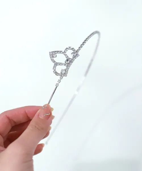シルバー Rora カチューシャ 通販 ヘアアクセサリー 髪飾り ヘッドドレス 子供 女の子 可愛い おしゃれ シルバー キラキラ 王冠 ラインストーン 発表会 入園式 卒園式 入学式 子ども用アクセ_11