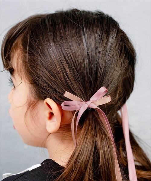 アイボリーxベージュ Rora ヘアクリップ 通販 ローラ ひらり ロングリボン ヘア クリップ ヘアピン 髪飾り 髪留め キッズ 女の子 子供 子ども こども おしゃれ かわいい 可愛い 結婚式 ピ_12