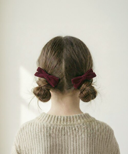 ブラウン Rora ヘアクリップ キッズ 2個セット 通販 ヘアークリップ 髪どめ 髪留め ヘアアクセサリー 髪飾り ローラ ルル ベルベット リボン 子供 女の子 大人っぽい 卒園式 入学式 結婚式_13