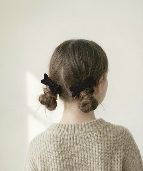 ブラウン Rora ヘアクリップ キッズ 2個セット 通販 ヘアークリップ 髪どめ 髪留め ヘアアクセサリー 髪飾り ローラ ルル ベルベット リボン 子供 女の子 大人っぽい 卒園式 入学式 結婚式_14
