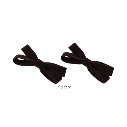 ブラウン Rora ヘアクリップ キッズ 2個セット 通販 ヘアークリップ 髪どめ 髪留め ヘアアクセサリー 髪飾り ローラ ルル ベルベット リボン 子供 女の子 大人っぽい 卒園式 入学式 結婚式_18