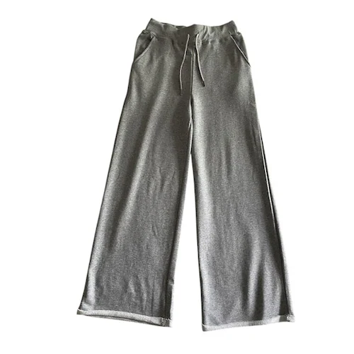 グレー L ワイドパンツ レディース 春秋 ロングパンツ 通販 スウェットワイドパンツ スウェットパンツ スウェット ワイド パンツ 長ズボン ズボン 綿 コットン ボトムス ウエストゴム ゆったり _7