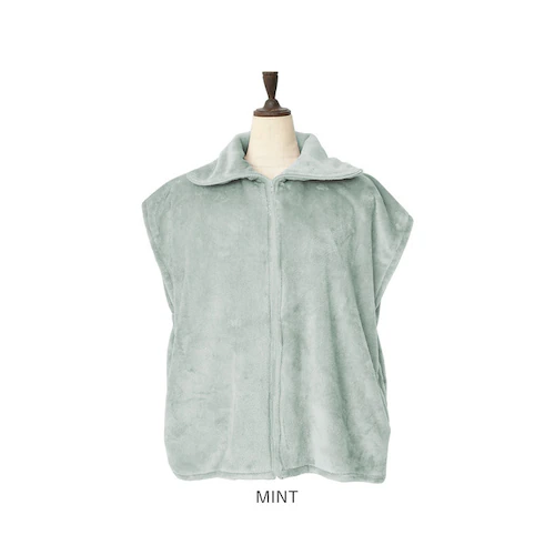 MINT ルームウェア ベスト 通販 WARMY ジレ 着るブランケット 現代百貨 A702 レディース かわいい おしゃれ 部屋着 あったか ルームウエア 冬 ショート丈 洗える 上着 トップス 暖_9