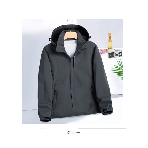 レッド XLサイズ ジャケット フード付き 長袖 通販 ウインドブレーカー コート マウンテンパーカー 作業服 登山ウェア 薄手 レディース メンズ はっ水 撥水 無地 防寒 保温 通気性 春 春物 _15