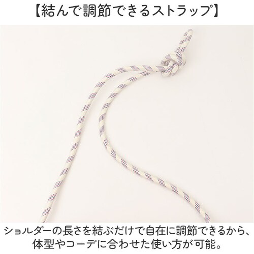 アイボリーxネイビー OSAMU GOODS ショルダーバッグ 通販 ショルダーバック 大きめ 斜めがけバッグ オサムグッズ 原田治 ナイロン 肩掛けバッグ ロープハンドル かわいい 軽量 軽い 撥水_6