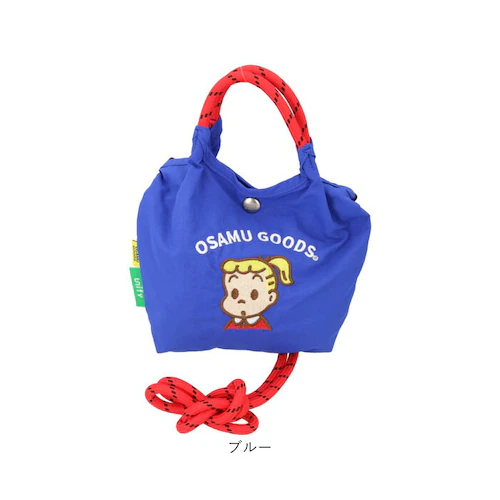 ブルー OSAMU GOODS ショルダーバッグ 通販 ショルダーバック 小さめ 斜めがけバッグ オサムグッズ 原田治 ナイロン ロープハンドル バッグ かわいい 軽量 軽い 撥水 キャラクター レデ_14