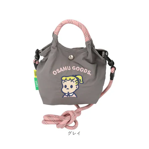 ブルー OSAMU GOODS ショルダーバッグ 通販 ショルダーバック 小さめ 斜めがけバッグ オサムグッズ 原田治 ナイロン ロープハンドル バッグ かわいい 軽量 軽い 撥水 キャラクター レデ_15