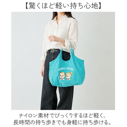 キャメルxネイビー OSAMU GOODS トートバッグ 通販 トートバック サブバッグ エコバッグ オサムグッズ 原田治 ロープハンドル バッグ ナイロン 刺繍バッグ かわいい 軽量 軽い 撥水 キ_6