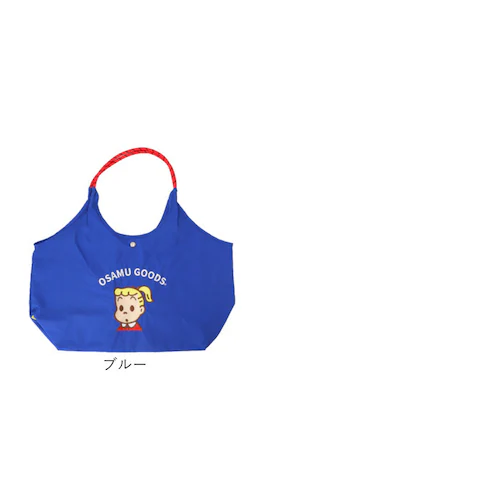 キャメルxネイビー OSAMU GOODS トートバッグ 通販 トートバック サブバッグ エコバッグ オサムグッズ 原田治 ロープハンドル バッグ ナイロン 刺繍バッグ かわいい 軽量 軽い 撥水 キ_18