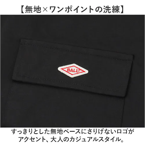 BLACKA Lサイズ BALL シャツ ボール 65750 通販 長袖シャツ ビッグサイズ オーバーサイズ カジュアルシャツ ジャンパー メンズ ブランド 無地 ワンポイント 秋冬 秋 冬 暖かい _2