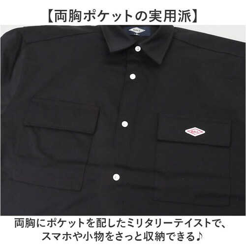 BLACKA Lサイズ BALL シャツ ボール 65750 通販 長袖シャツ ビッグサイズ オーバーサイズ カジュアルシャツ ジャンパー メンズ ブランド 無地 ワンポイント 秋冬 秋 冬 暖かい _3