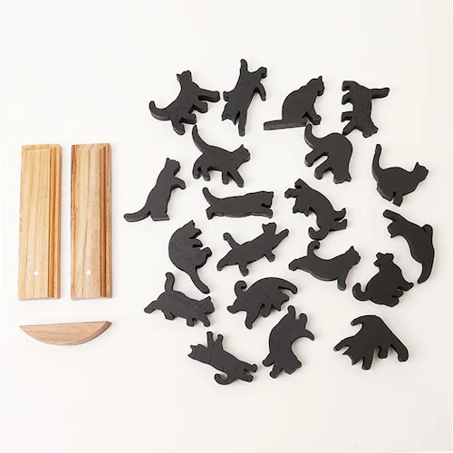 natural キャットスタックタワー 20pcs set 通販 バランス 積み木 オブジェ バランスゲーム 北欧モダン 木製つみき ネコグッズ インテリア雑貨 猫グッズ ねこ 天然木無垢 玄関 飾り_7