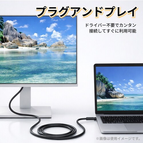 USB Type-C to VGA 変換ケーブル 1.8m フルHD 1080P/60Hz オス-オス 変換アダプタ D-Sub 15ピン パソコン PC タブレット プロジェクター モニター デイス_5