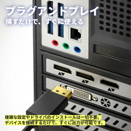 USB Type-C to DisplayPort 変換ケーブル 1.8m 4K/60Hz 変換アダプタ 単方向伝送 接続 USB-C ディスプレイポート オス-オス PC パソコン モニター タブレ_6
