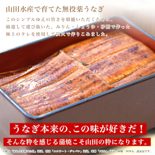 鹿児島県産 山田水産の極上国産うなぎ蒲焼「山田の粋(やまだのいき)」(大型サイズのカット真空80g×5枚) 送料無料 鰻蒲焼 ウナギ【ご注文後3日から18日以内に発送します】_2