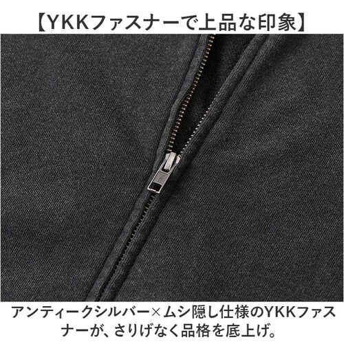960.フェードグレー XLサイズ ユナイテッドアスレ パーカー 通販 フルジップパーカー 裏パイル 綿100 フェードウォッシュ ヴィンテージ風 オーバーサイズ 無地パーカー 厚手アウター ユニセッ_8