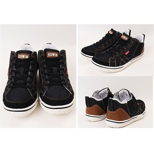 BLACK 24cm edwin スニーカー レディース 通販 レディーススニーカー 脱ぎ履きらくらく 軽量 ウォーキングシューズ 歩きやすい シューズ 靴 くつ クツ カジュアルシューズ おしゃれ _7