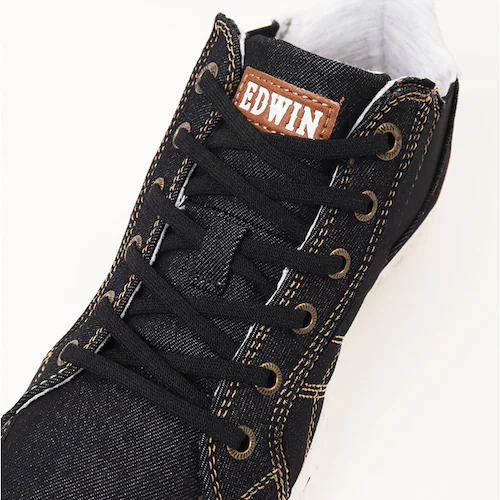BLACK 24cm edwin スニーカー レディース 通販 レディーススニーカー 脱ぎ履きらくらく 軽量 ウォーキングシューズ 歩きやすい シューズ 靴 くつ クツ カジュアルシューズ おしゃれ _10