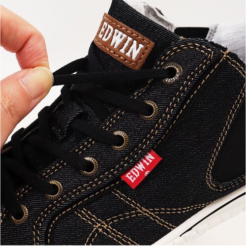 BLACK 24cm edwin スニーカー レディース 通販 レディーススニーカー 脱ぎ履きらくらく 軽量 ウォーキングシューズ 歩きやすい シューズ 靴 くつ クツ カジュアルシューズ おしゃれ _11