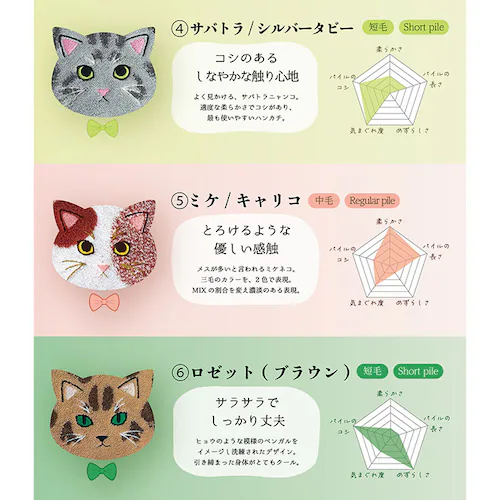茶トラ/レッドタビー 今治フェイスタオル 通販 ロングフェイスタオル ミニバスタオル 猫グッズ かわいい猫柄タオル ギフト 綿100パーセント日本製 吸水性抜群高級感 ワンポイント刺繍 プチギフト_10