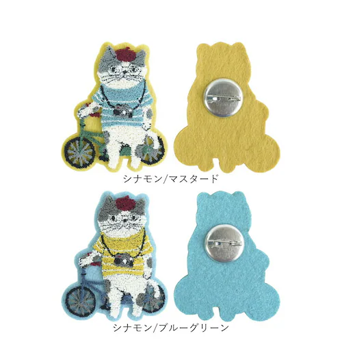 猫招き/ダークグレー ブローチ 刺繍 通販 立体刺繍 アクセサリー ファッション小物 ワンポイント 飾り レディース 女性 ギフト 贈り物 バッグチャーム 帽子 洋服 ストール キャラクター かわいい_17