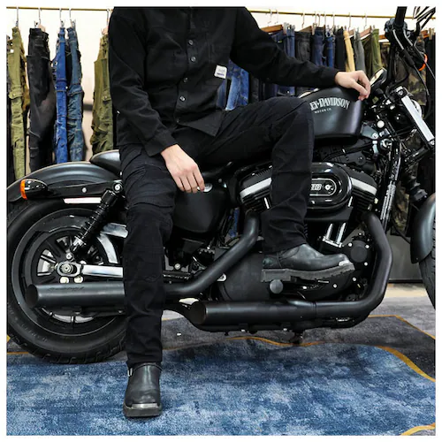 ブラック M バイクパンツ ライダーパンツ バイクウェア メンズ 通販 レディース ライダースパンツ ライディングパンツ レーシングパンツ プロテクター付 ジーンズ デニム パッド 膝パッド ライダー_5