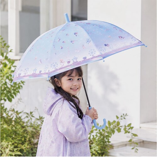 グラフィティ/ライム キッズ長傘女の子 通販 子供用ジャンプ傘 透明窓付き雨傘 小学生通学用傘 50センチこども傘 ワンタッチ長傘 安全丸型手元 ポリエステル軽量 メリーランド傘 パステルカラー傘_2