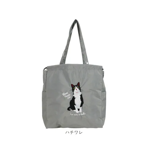ハチワレ トートバッグ 刺繍 アニマル 通販 トートバック 巾着 手提げ トート マザーズバッグ マザーズバック アニマル刺繍 軽い 軽量 サブバッグ サブバック ししゅう かわいい 可愛い アニマル_14
