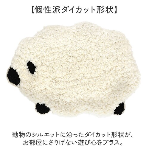 シマエナガ マット もこもこ 通販 アクセントラグ もこもこマット ふんわりマット アクセントマット ダイカットラグ フロアマット 玄関マット 室内 ベッドサイドマット 動物モチーフ アニマルデザイン_2
