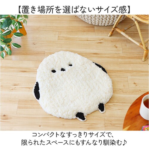 シマエナガ マット もこもこ 通販 アクセントラグ もこもこマット ふんわりマット アクセントマット ダイカットラグ フロアマット 玄関マット 室内 ベッドサイドマット 動物モチーフ アニマルデザイン_4