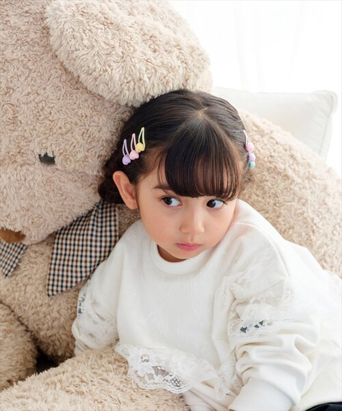 ホワイト 120cm 子供服 女の子 トレーナー 通販 Rora シビロ プルオーバー スウェット 長袖 フリル レース リボン かわいい おしゃれ 可愛い オシャレ カジュアル 通学 通園 普段着 _12