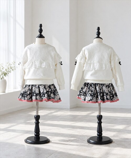 ホワイト 120cm 子供服 女の子 トレーナー 通販 Rora シビロ プルオーバー スウェット 長袖 フリル レース リボン かわいい おしゃれ 可愛い オシャレ カジュアル 通学 通園 普段着 _13