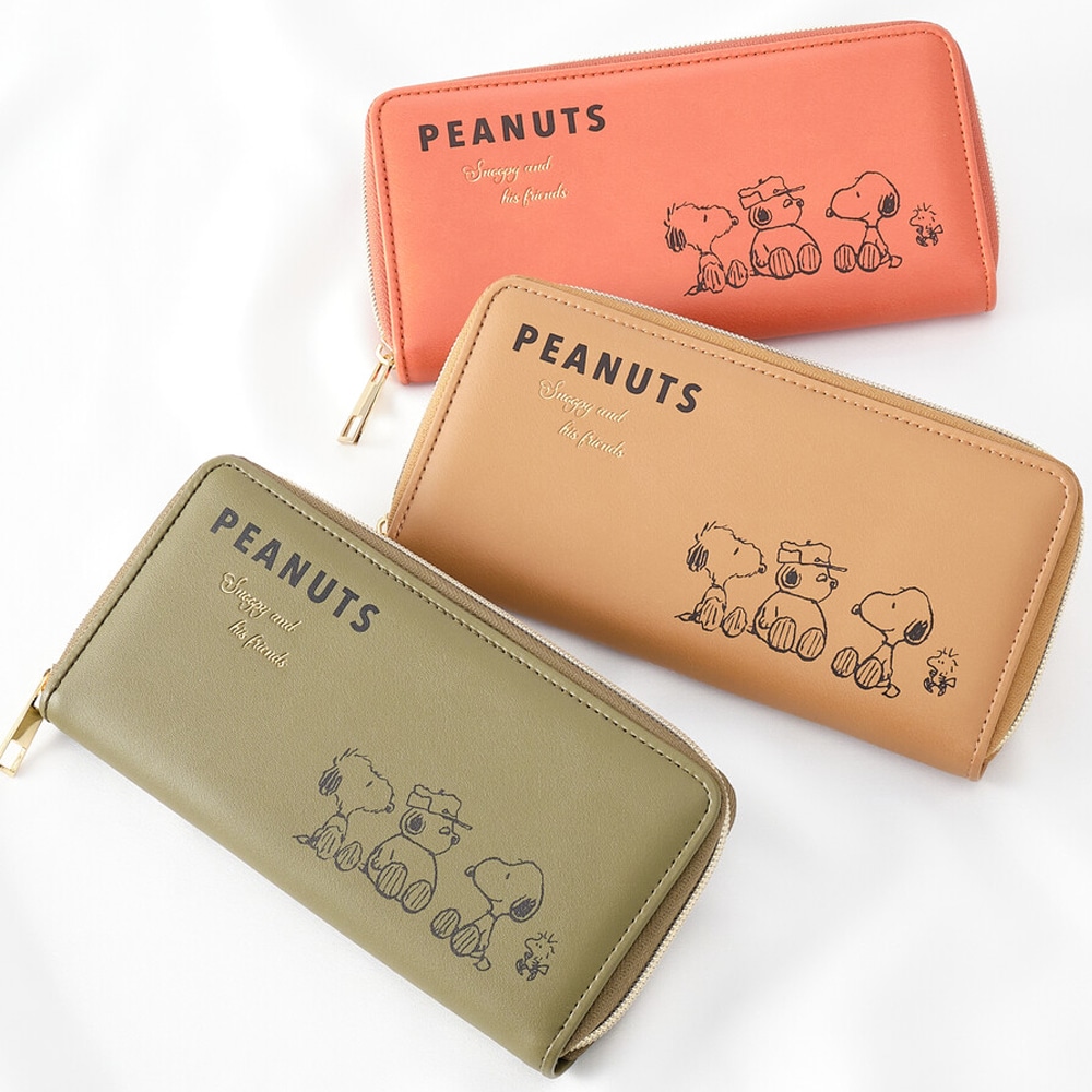 【オレンジ】 長財布 スヌーピー ラウンド 財布 レディース メンズ 小銭入れ 小銭 お札 お札入れ キャラクター かわいい おしゃれ プレゼント ギフト 雑貨 女性 誕生日 誕生日プレゼント