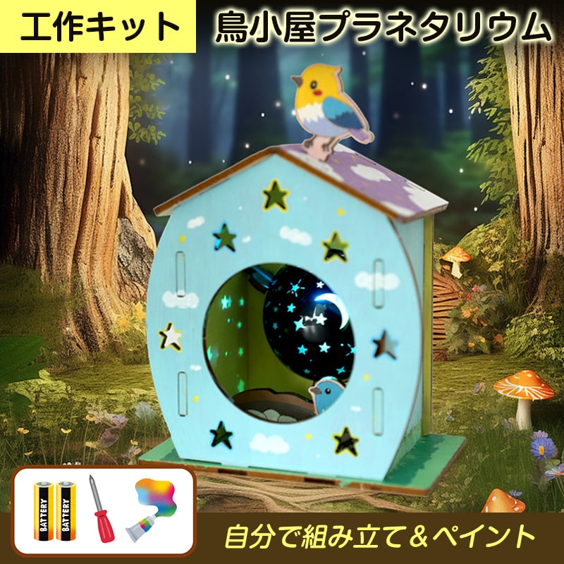工作キット 鳥小屋 巣箱 プラネタリウム 簡単 自由工作 自由研究 夏休み 小学生 子供 低学年 おもちゃ 知育玩具 かわいい STEAM教育 科学 理科 DIY ナイトランプ