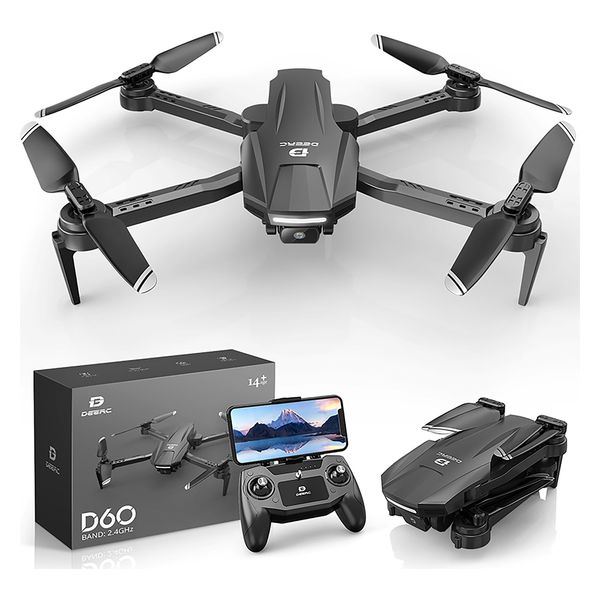 Holyton ドローン リモコンコントロール 1080Pカメラ付き 初心者向け 折りたたみ式 D60