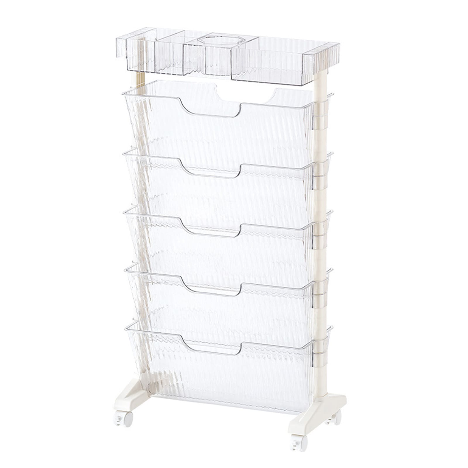 マガジンラック 収納ワゴン キャスター付き スケルトン life-135-sk