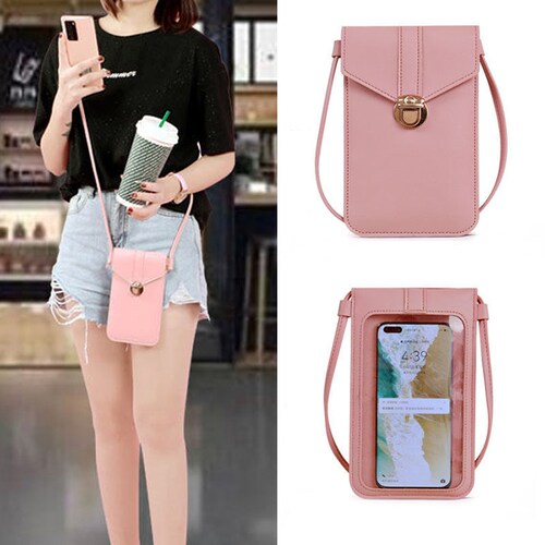 タッチ操作対応!スマホショルダーバッグ ダークグレー_0