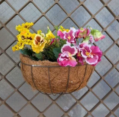 造花 造花パンジーの壁掛け装飾 リアル感のある室内装飾用_0