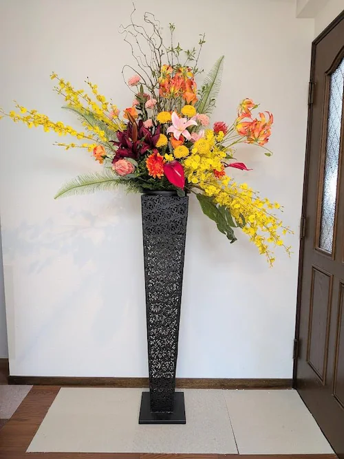 造花 スタンドフラワー, 大型開店祝い用アレンジメント, 高さ220cm, イベント会場・オフィス・パチンコ店向け, 触媒加工_0