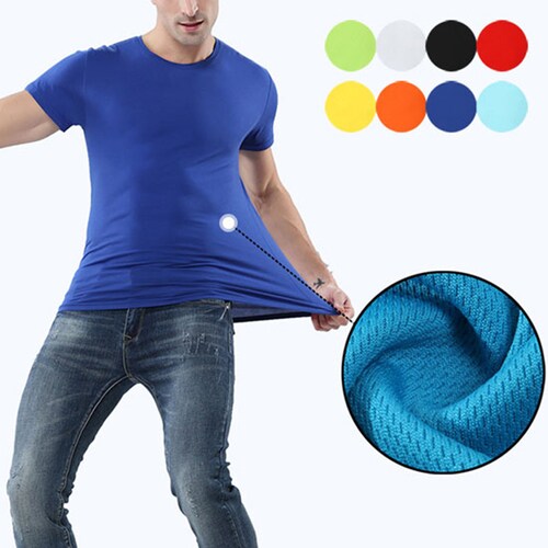 吸汗速乾ドライマジック半袖Tシャツ メンズ服 ドライTシャツ 半袖Tシャツ ドライマジック スポーツ ランニング トレーニング ジム 運動用 フィットネス アウトドア 夏用 涼しい 通気性 軽量 シン_0