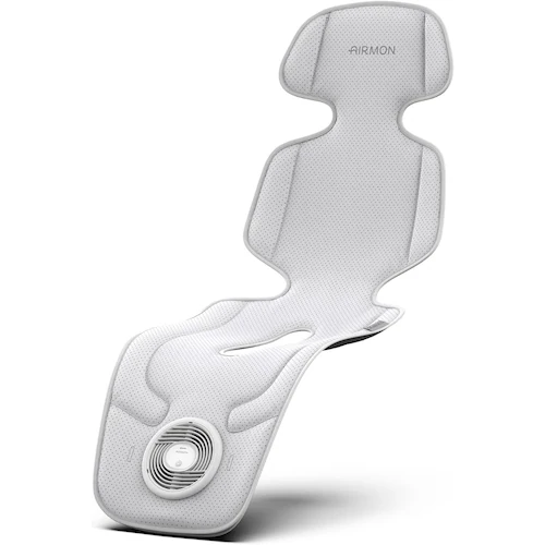 【エアモン2プレミアムS】送風ファン付きクーリングマット クーリングマット 送風 ベビーカー チャイルドシート ファンシート 猛暑対策 (グレー, ロング)_0