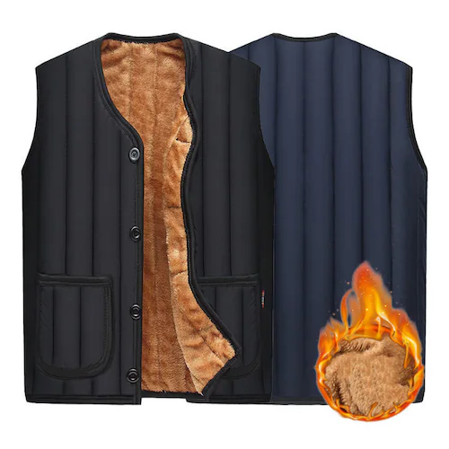 メンズ あったかシンプルベスト ブラック M_0