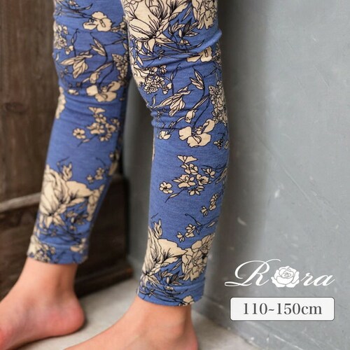 Rora 子供服 レギンス 通販 ロザミア スパッツ パンツ ズボン 花柄 女の子 女子 子供 こども 子ども 10分丈 十分丈 通園 通学 幼稚園 かわいい おしゃれ カジュアル 春 夏 秋 冬 動_0