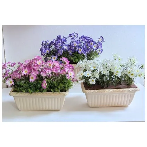 造花 サイネリアプランター3点セット 工事現場 展示場 イベント会場 パチンコ店 装飾 デイスプレイ造花 by 造花の専門店 キツツキ_0