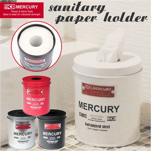 マーキュリー ティッシュボックス mercury 通販 ブリキサニタリーペーパーホルダー ブランド おしゃれ ティッシュケース トイレットペーパー ティッシュペーパー かわいい 子供部屋 キッチン 台_0
