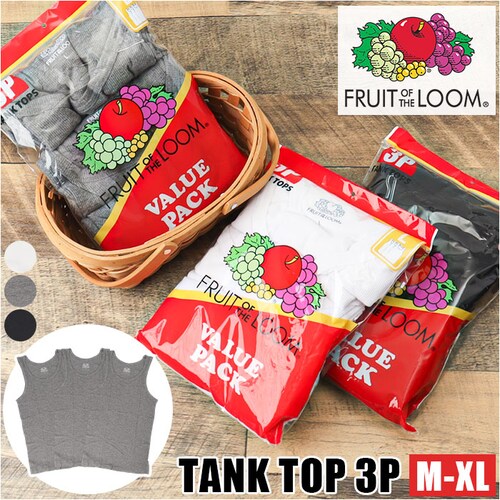 �t���[�c�I�u�U���[�� �^���N�g�b�v �ʔ� FRUIT OF THE LOOM 3���Z�b�g �m�[�X���[�u �����Y �g�b�v�X �C���i�[ ���Ȃ� �V���v�� �J�W���A�� ������� �j�����p �����Y�t�@�b�V����_0