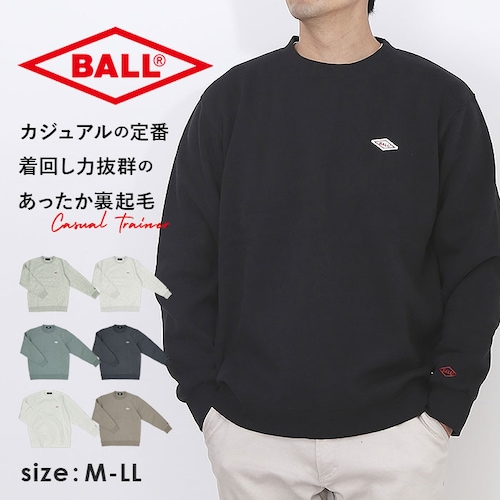 MOCHA Mサイズ BALL トレーナー ボール 64535 通販 プルオーバー 裏起毛 ワッペン付きトレーナー メンズ ブランド 無地 ワンポイント レディース 大きいサイズ 秋冬 秋 冬 暖かい_0